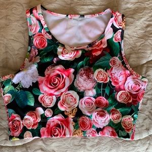 2 for $10! Bundle and save! Sport bra size L by LA Society-floral roses